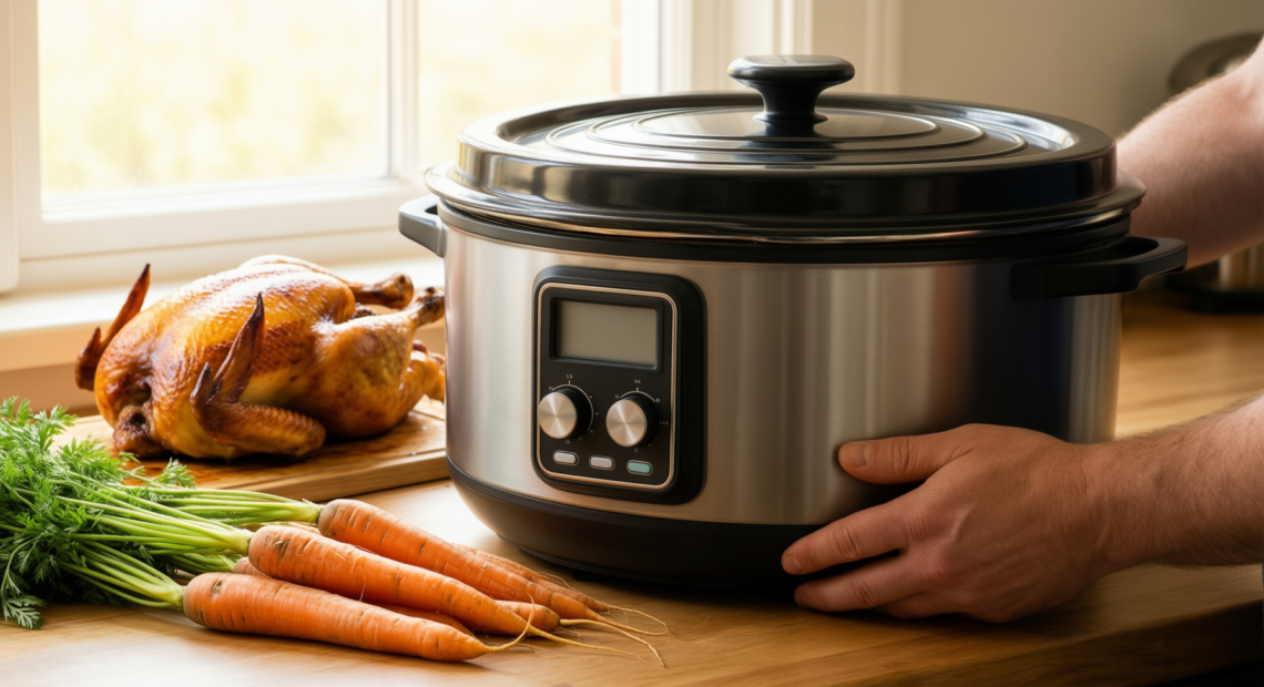 vancasso dutch oven 5 litres — lifestyle photo showing vancasso Dutch Oven 5 in use
