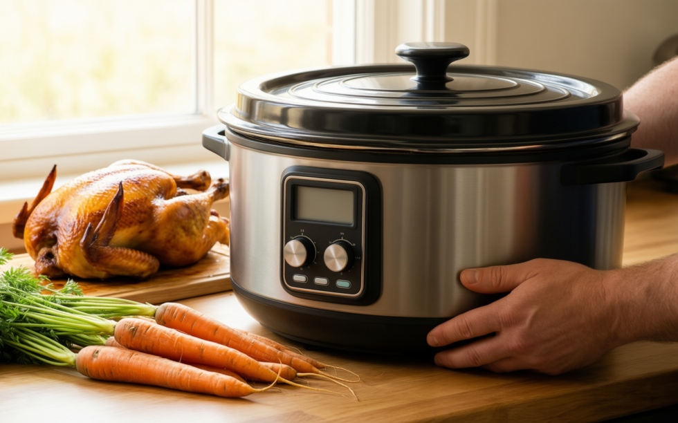 vancasso dutch oven 5 litres — lifestyle photo showing vancasso Dutch Oven 5 in use