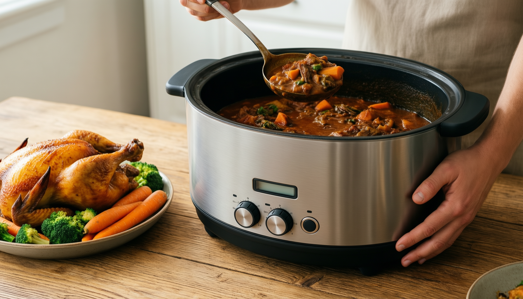 vancasso cast iron pot 8 litres — lifestyle photo showing vancasso Cast Iron Pot, in use