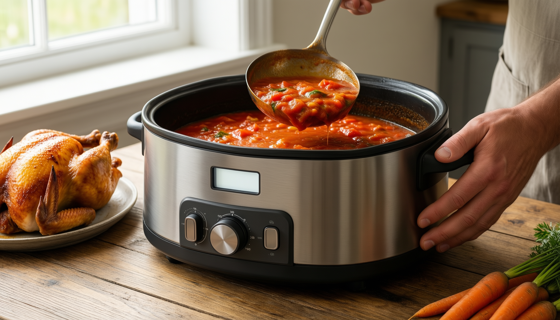 magnaware cast aluminum dutch oven — lifestyle photo showing Magnaware Cast Aluminum Dutch in use