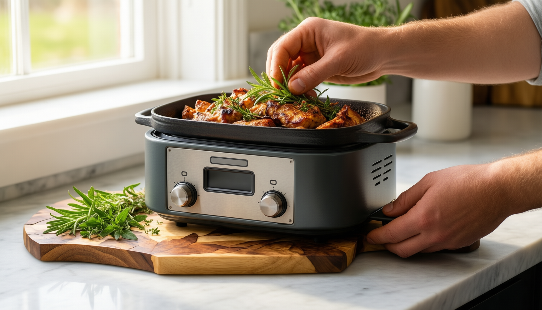 miniature cast iron casserole — lifestyle photo showing Artesà Miniature Cast Iron in use