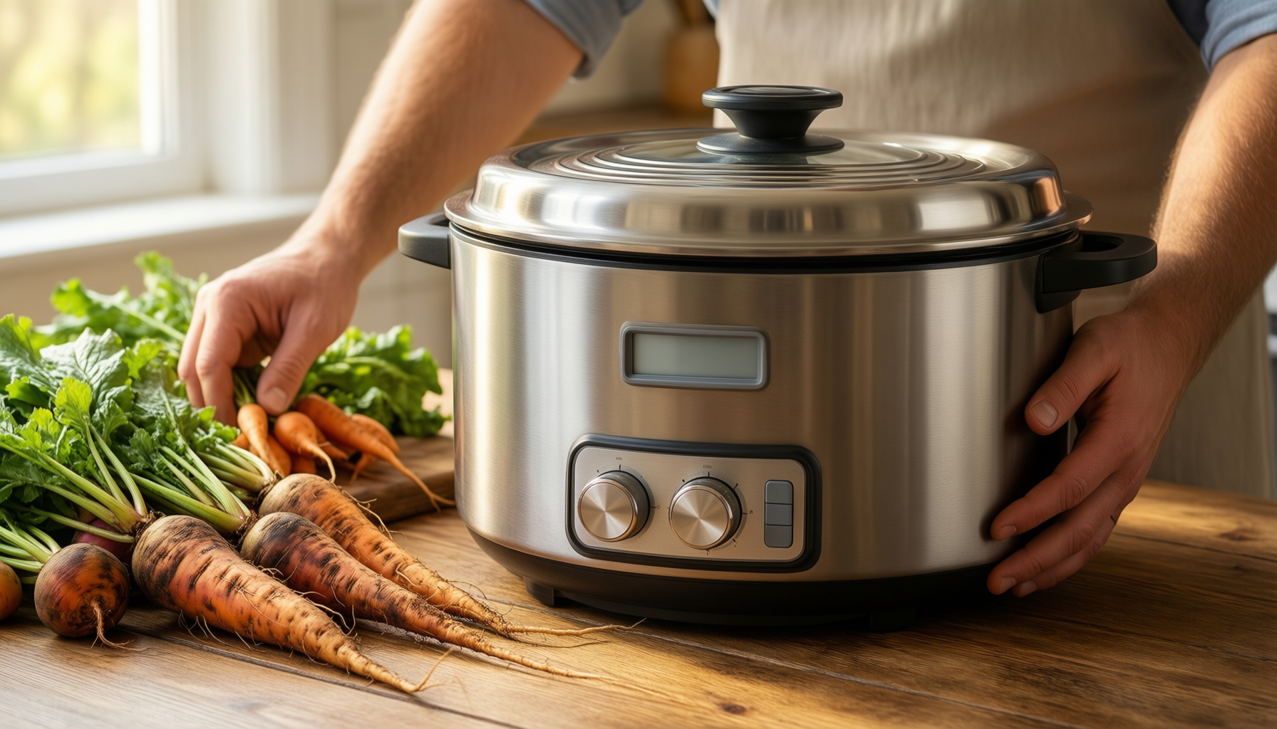 tramontina pro-line stainless steel dutch oven — lifestyle photo showing Tramontina Pro-Line Stainless Steel in use