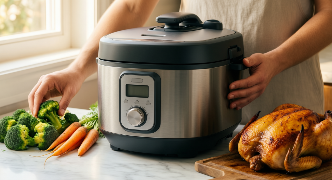goodful all-in-one pot — lifestyle photo showing Goodful All-In-One Pot, Multilayer in use
