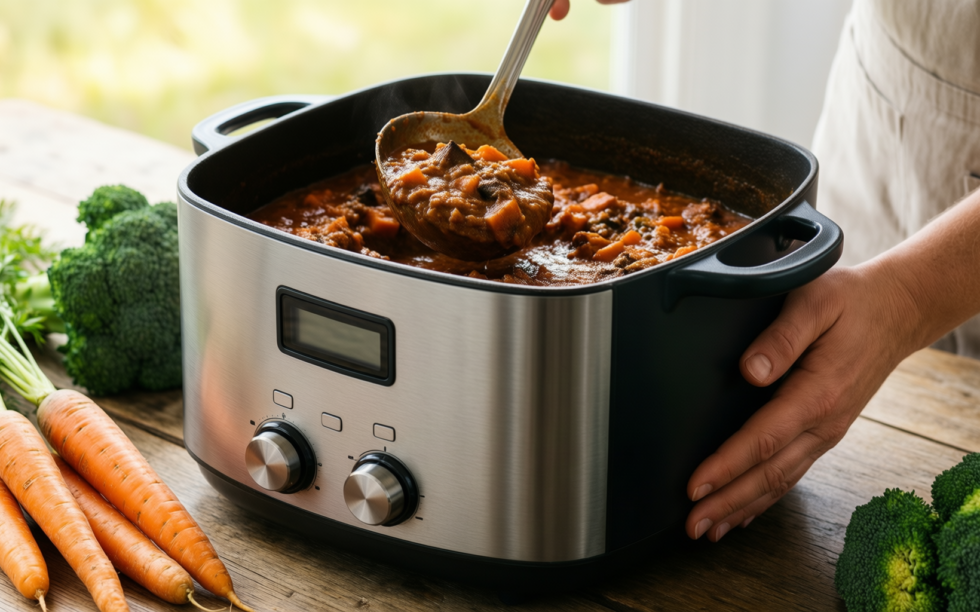 captain stag mini dutch oven — lifestyle photo showing Captain Stag UG-3062 Dutch in use