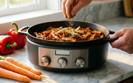 chefarone cast iron casserole dish with — lifestyle photo showing Chefarone Cast Iron Casserole in use