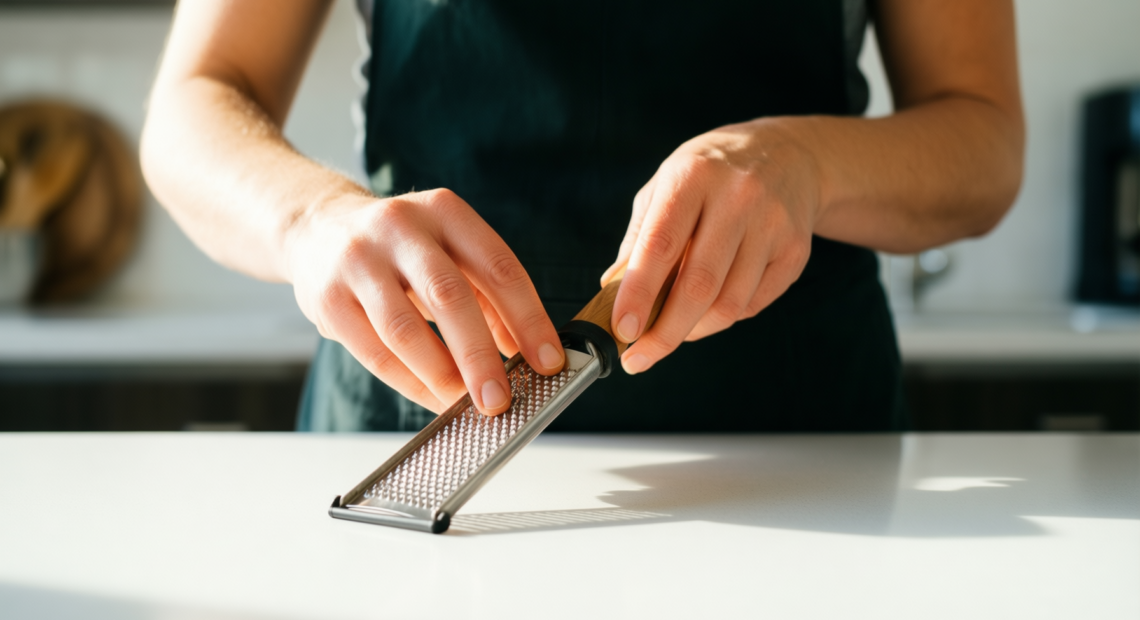 Rae Dunn Everyday Collection Grater — lifestyle photo showing Rae Dunn Everyday Collection in use