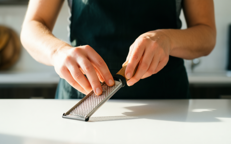 Rae Dunn Everyday Collection Grater — lifestyle photo showing Rae Dunn Everyday Collection in use