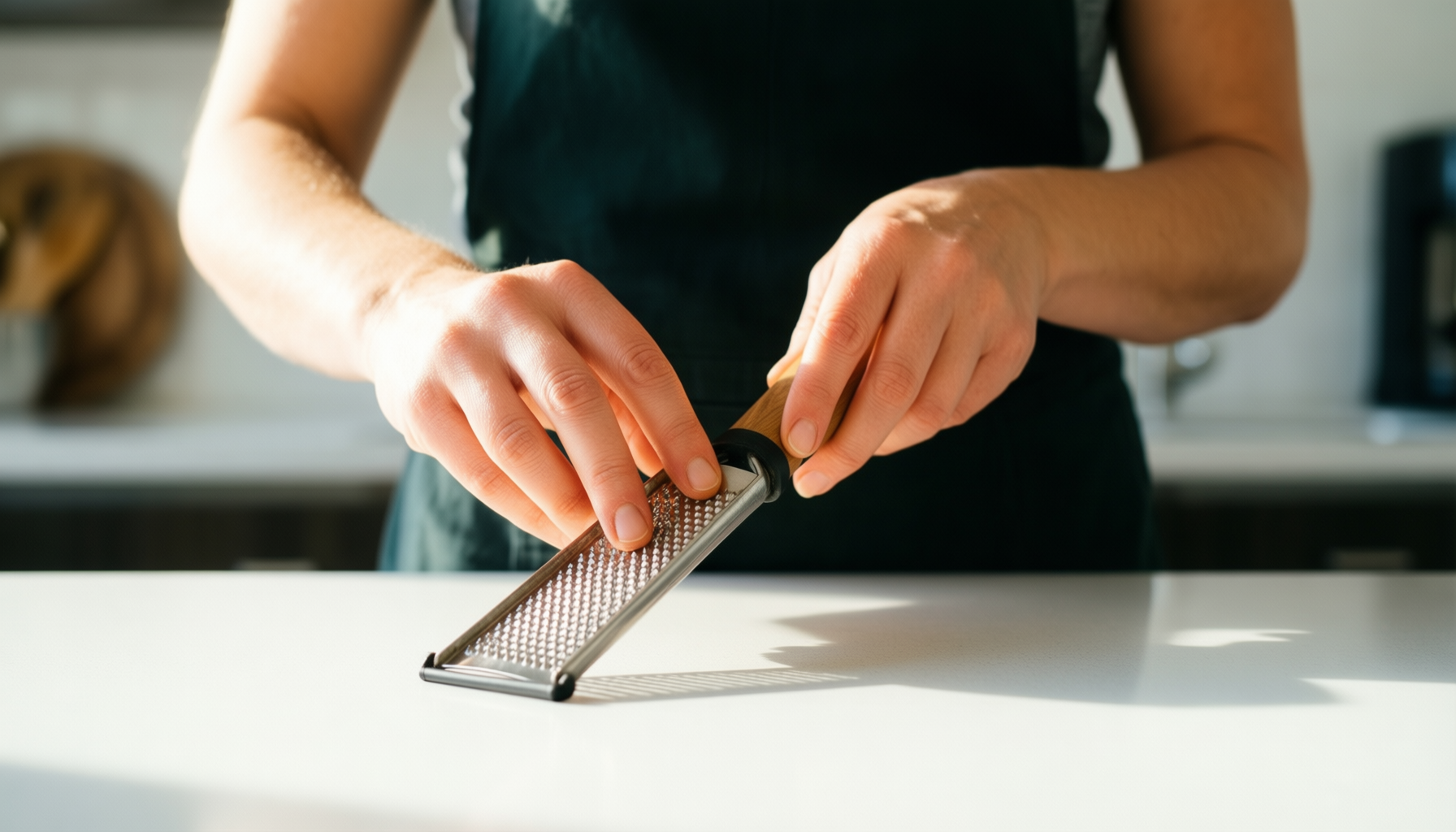 Rae Dunn Everyday Collection Grater — lifestyle photo showing Rae Dunn Everyday Collection in use