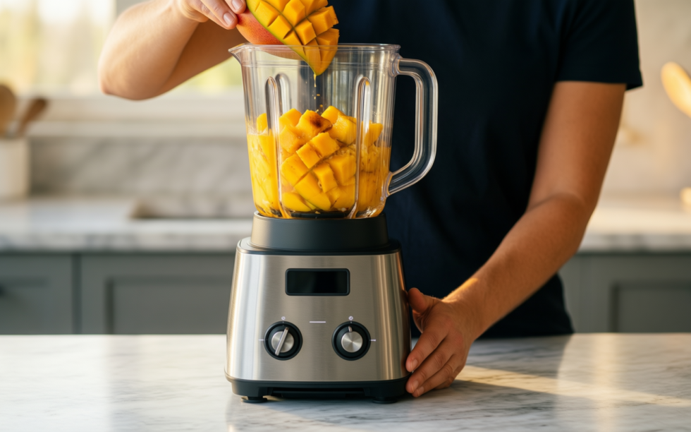 amzchef 1800w blender — lifestyle photo showing AMZCHEF 1800W High Power in use