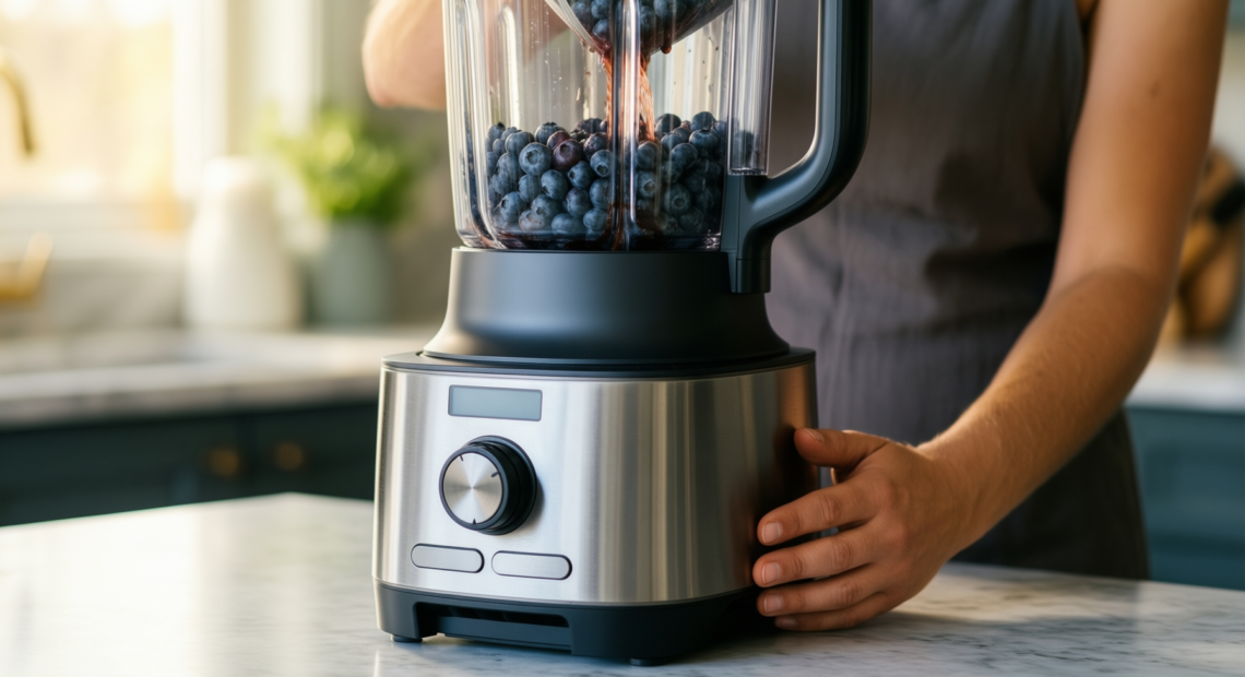 best baby food blender uk — lifestyle photo showing Baby Food Blender, Auto in use