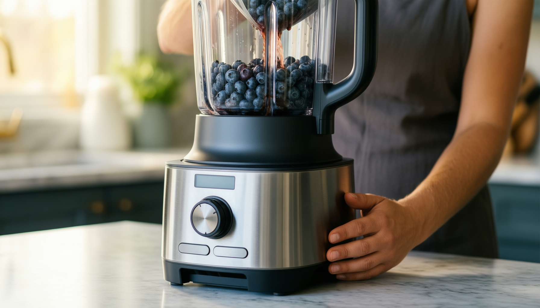 best baby food blender uk — lifestyle photo showing Baby Food Blender, Auto in use