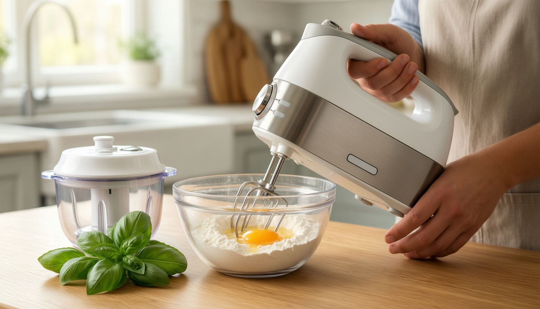 kenwood mini chopper and hand mixer — lifestyle photo showing Kenwood Mini Chopper, 0.35 in use