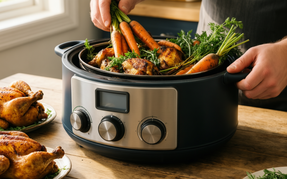 Gibson Home Addlestone 7 Qt Enamelled — lifestyle photo showing Gibson Home Addlestone 7 in use