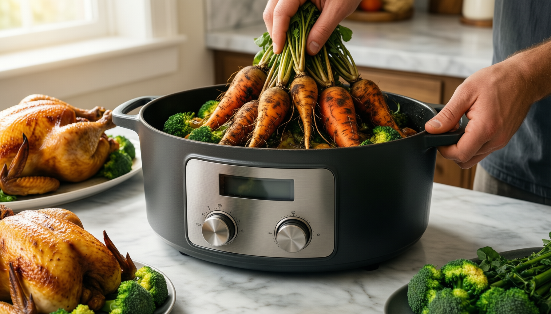 michelangelo cast iron dutch oven — lifestyle photo showing MICHELANGELO Cast Iron Dutch in use