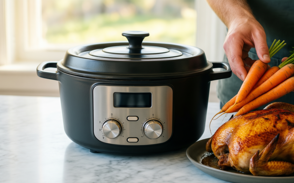 northriver casting 2-in-1 cast iron dutch — lifestyle photo showing Northriver Casting 2-In-1 Pre in use