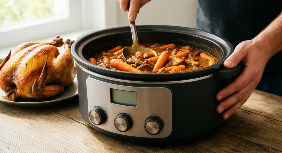 camp chef classic 10 inch dutch — lifestyle photo showing Camp Chef Classic 10 in use