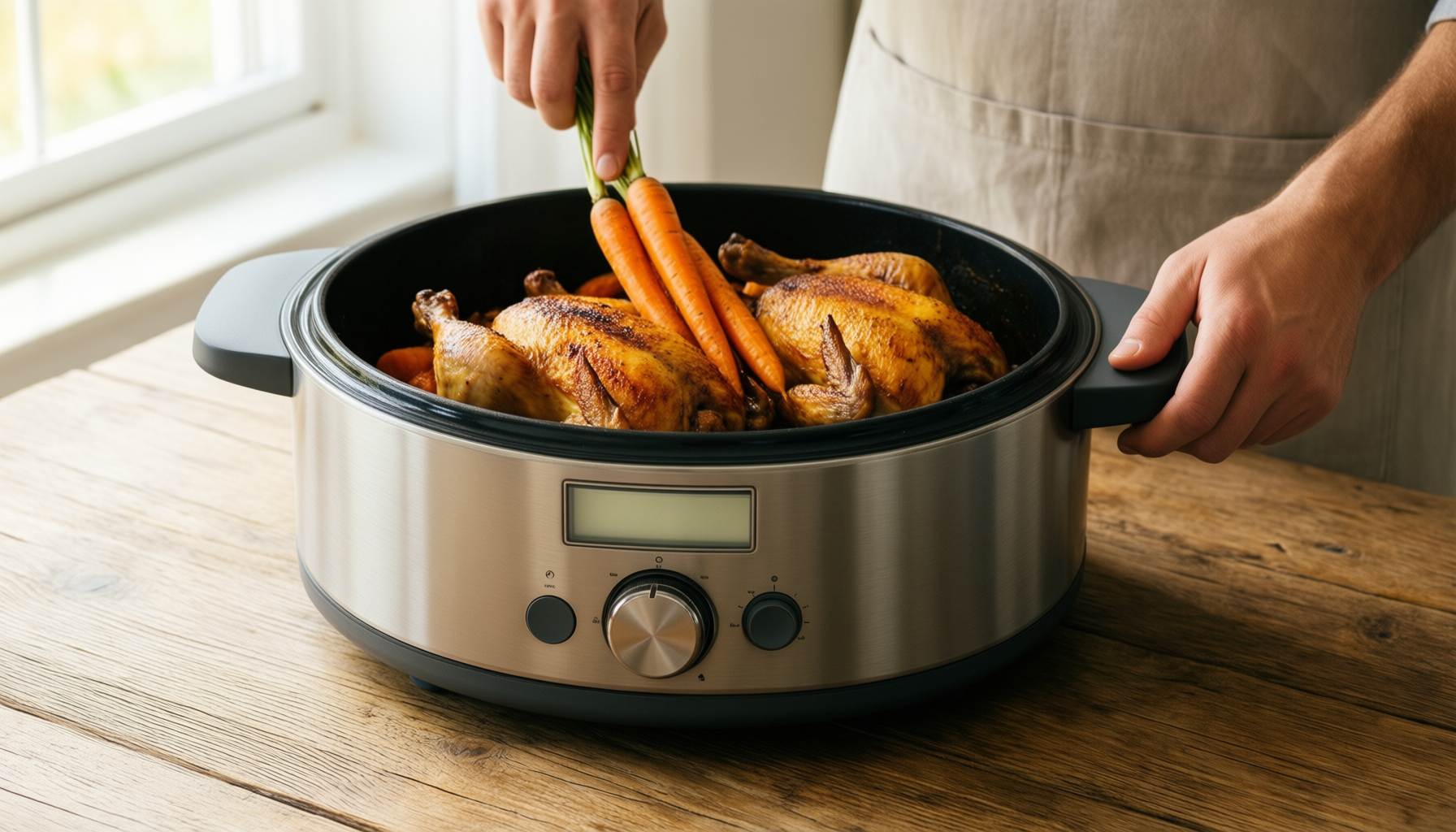 lightweight dutch oven uk — lifestyle photo showing Gotham Steel Hammered 5 in use
