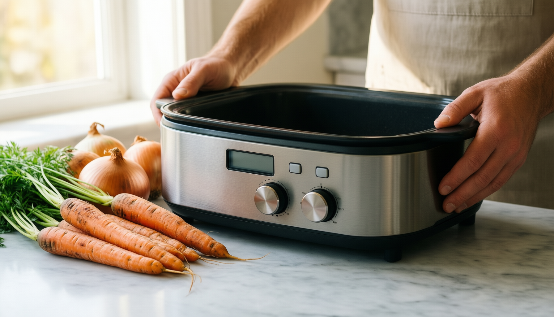 le creuset shallow casserole — lifestyle photo showing Le Creuset Signature Enamelled in use